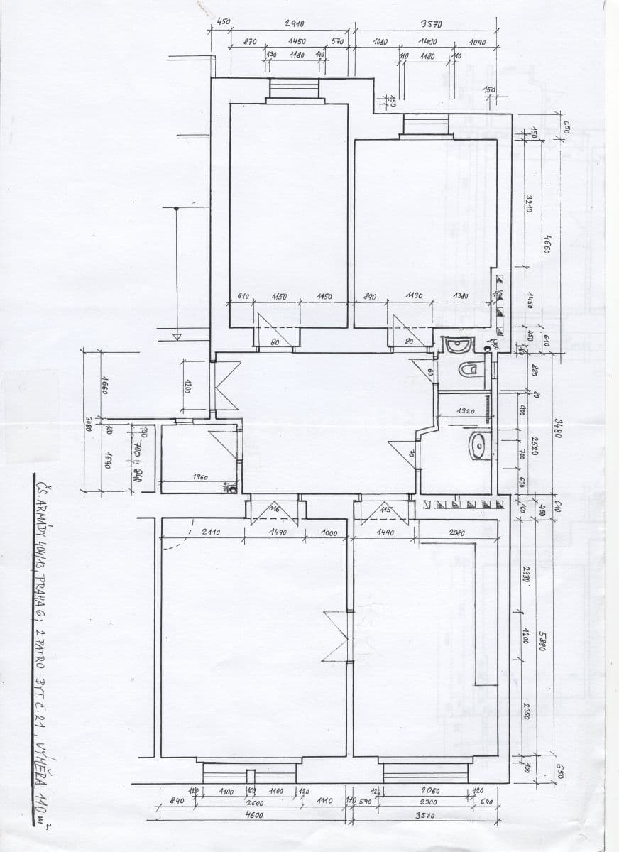 Prenájom bytu 4-izbový 110 m², Československé armády, Praha, Praha Prenájom bytu 4-izbový 110 m², Československé armády, Praha, Praha