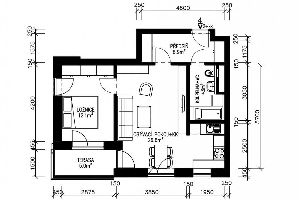 Prenájom bytu 2-izbový 53 m², Jihlava, Kraj Vysočina Prenájom bytu 2-izbový 53 m², Jihlava, Kraj Vysočina