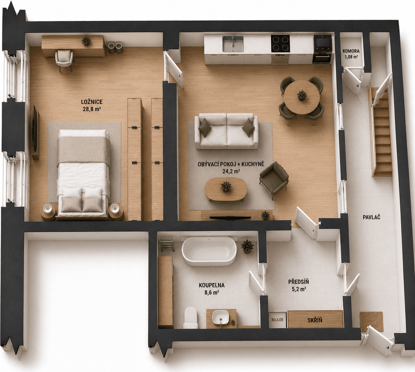 Prenájom bytu 2-izbový 68 m², Štefánikova, Praha, Praha Prenájom bytu 2-izbový 68 m², Štefánikova, Praha, Praha