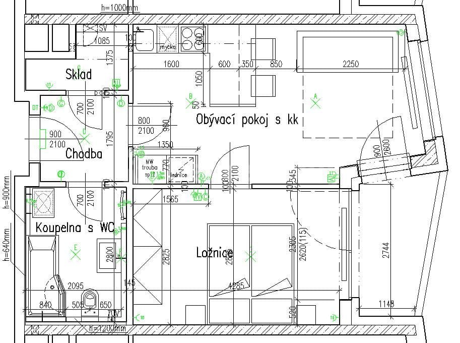 Prenájom bytu 2-izbový 48 m², Františka Jansy, Praha, Praha Prenájom bytu 2-izbový 48 m², Františka Jansy, Praha, Praha