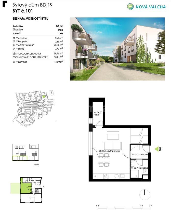 Prenájom bytu 1-izbový 41 m², K Zelené louce, Plzeň, Plzeňský kraj