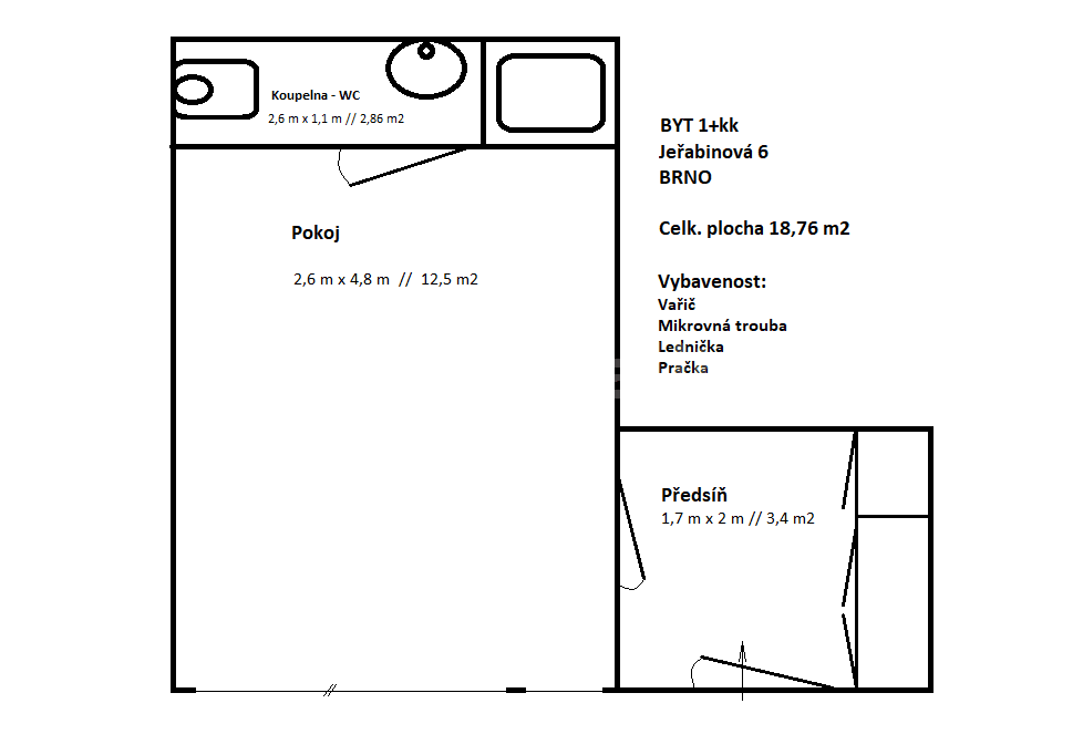 Prenájom bytu 1-izbový 19 m², Jeřabinová, Brno, Jihomoravský kraj Prenájom bytu 1-izbový 19 m², Jeřabinová, Brno, Jihomoravský kraj