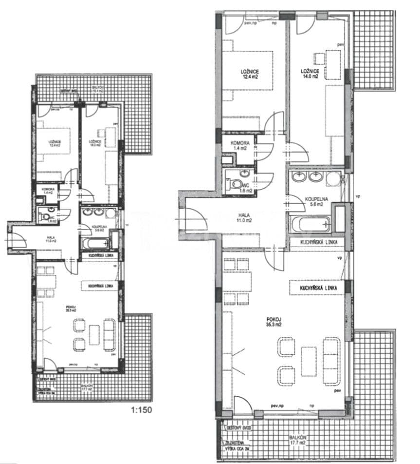 Prenájom bytu 3-izbový 81 m², Mrkosova, Praha, Praha Prenájom bytu 3-izbový 81 m², Mrkosova, Praha, Praha