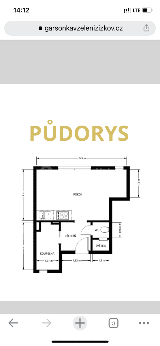 Prenájom bytu 1-izbový 28 m², Olgy Havlové, Praha, Praha Prenájom bytu 1-izbový 28 m², Olgy Havlové, Praha, Praha