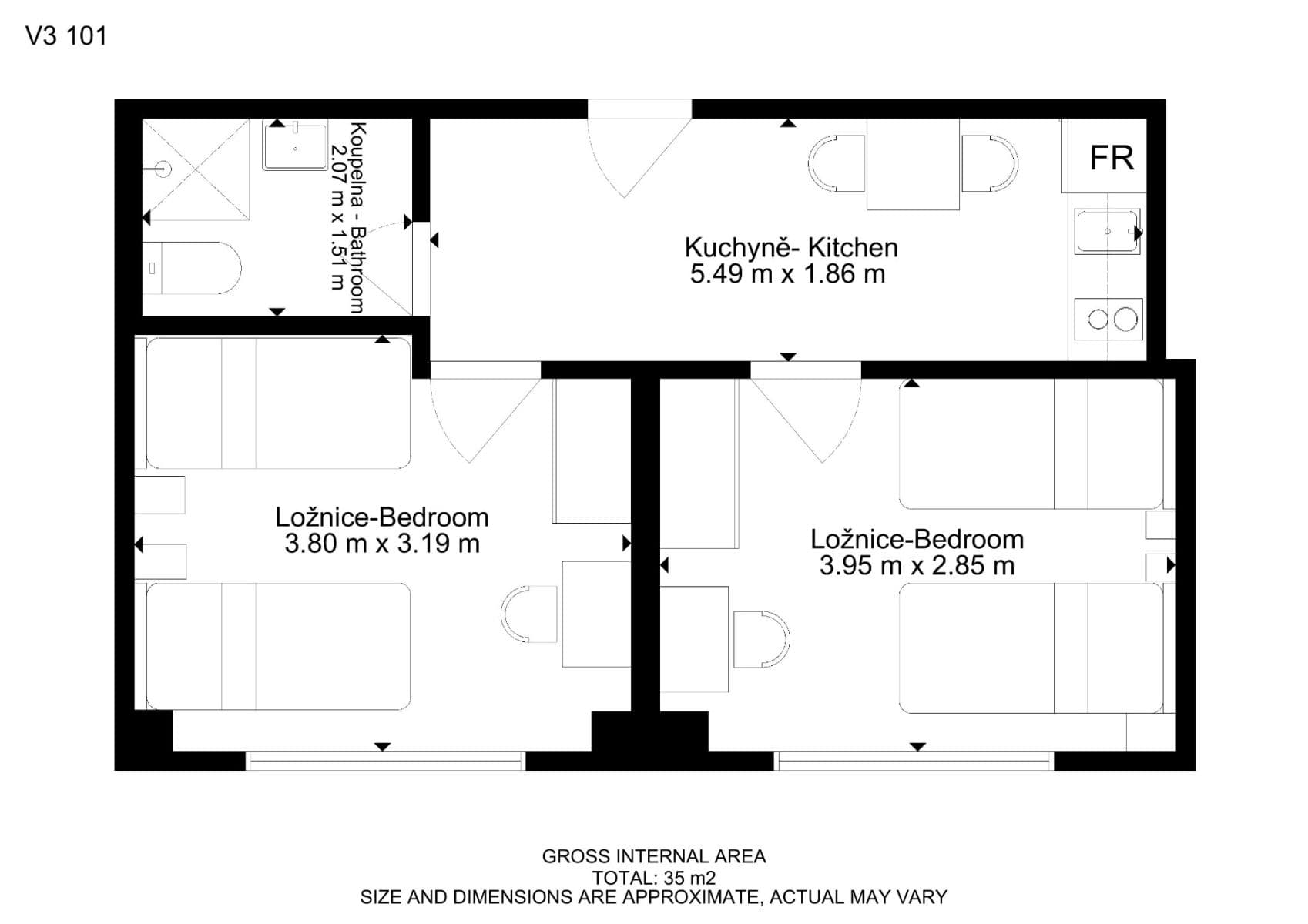 Prenájom bytu 2-izbový 32 m², Hybešova, Brno, Jihomoravský kraj Prenájom bytu 2-izbový 32 m², Hybešova, Brno, Jihomoravský kraj
