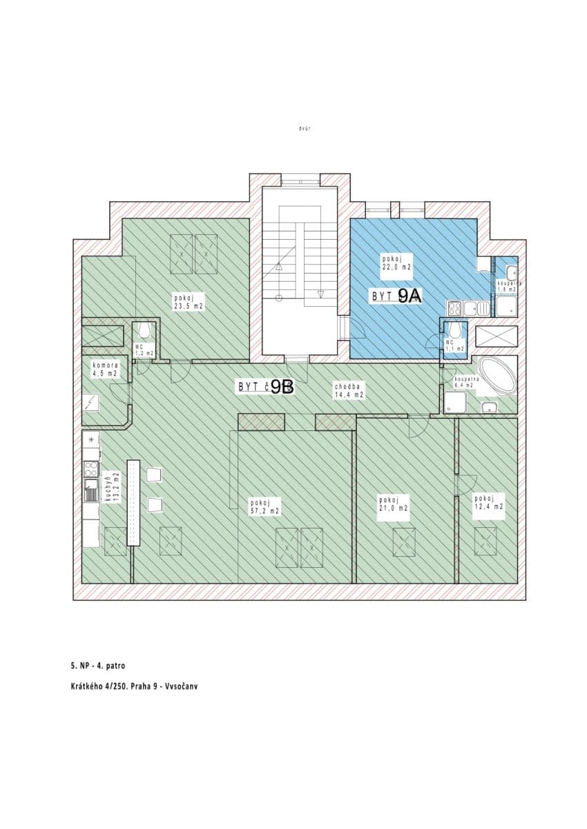 Prenájom bytu 4-izbový 145 m², Krátkého, Praha, Praha Prenájom bytu 4-izbový 145 m², Krátkého, Praha, Praha
