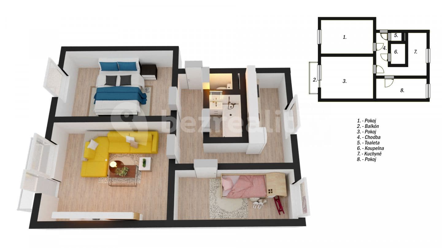 Predaj bytu 3-izbový 68 m², Hálkova, Děčín, Ústecký kraj