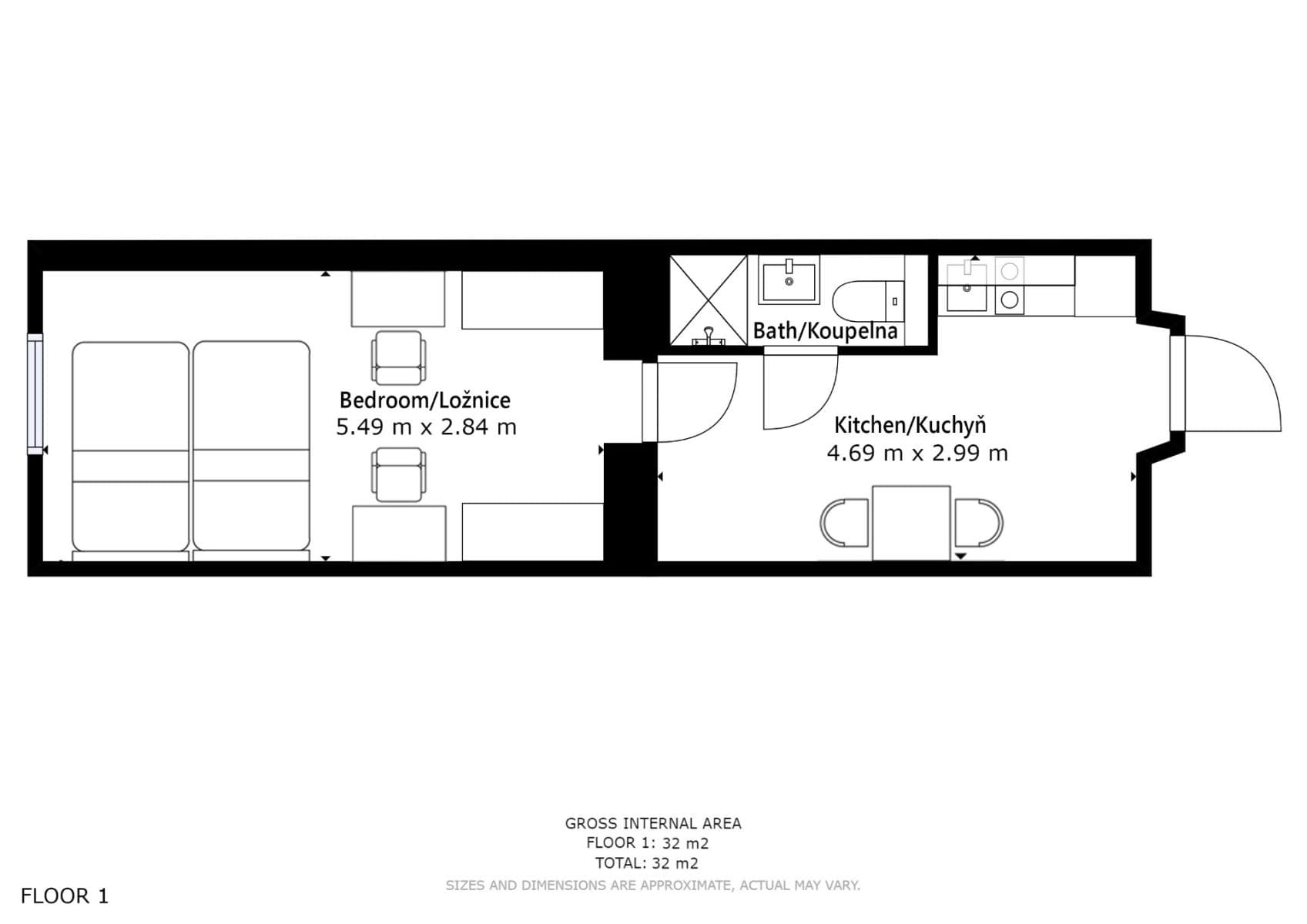 Prenájom bytu 1-izbový 29 m², Václavská, Brno, Jihomoravský kraj Prenájom bytu 1-izbový 29 m², Václavská, Brno, Jihomoravský kraj