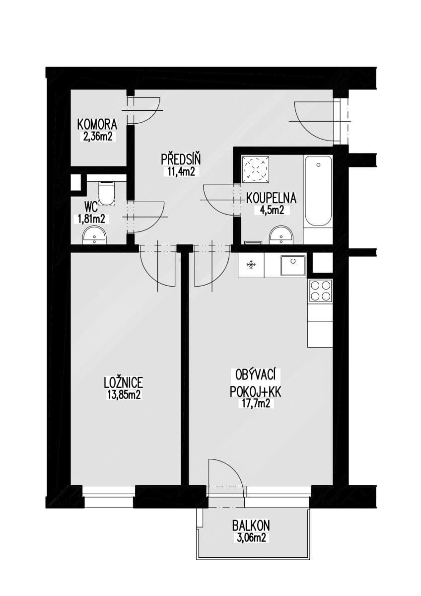 Prenájom bytu 2-izbový 55 m², Rychtáře Petříka, Praha, Praha Prenájom bytu 2-izbový 55 m², Rychtáře Petříka, Praha, Praha