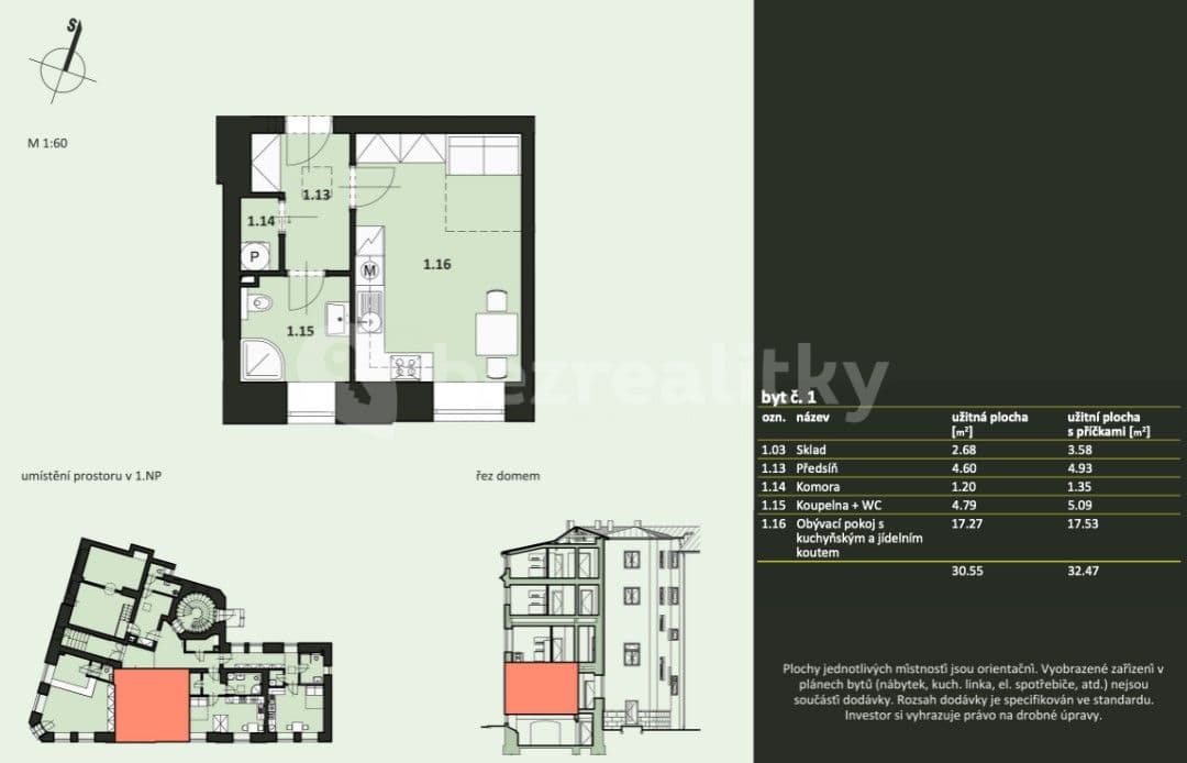 Predaj bytu 1-izbový 33 m², S. K. Neumanna, Kralupy nad Vltavou, Středočeský kraj
