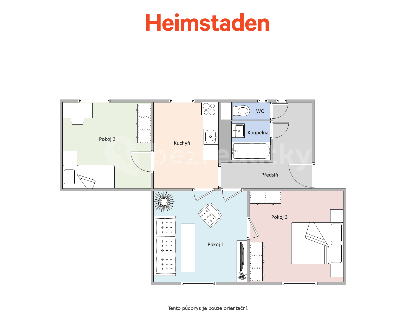 Prenájom bytu 3-izbový 68 m², Smetanova, Havířov, Moravskoslezský kraj