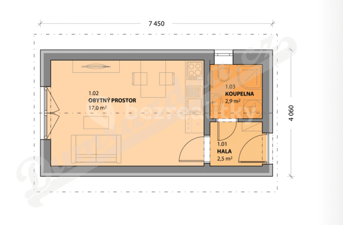 Prenájom bytu 1-izbový 23 m², Na Rokytce, Říčany, Středočeský kraj Prenájom bytu 1-izbový 23 m², Na Rokytce, Říčany, Středočeský kraj