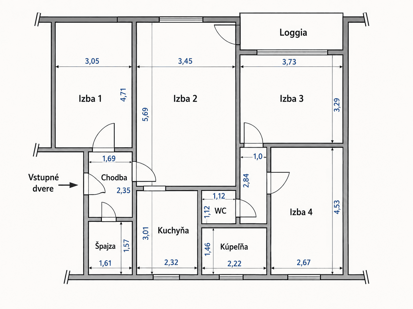 Prenájom bytu 4-izbový 83 m², Lermontova, Martin, Žilinský kraj Prenájom bytu 4-izbový 83 m², Lermontova, Martin, Žilinský kraj