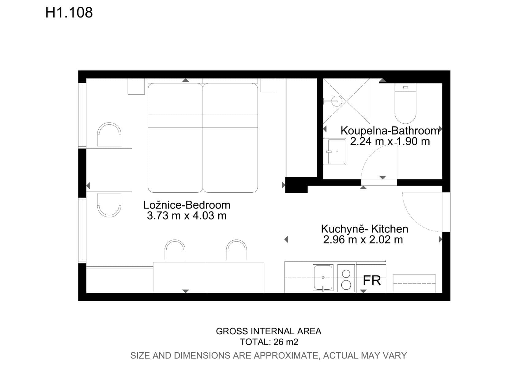 Prenájom bytu 1-izbový 25 m², Hybešova, Brno, Jihomoravský kraj Prenájom bytu 1-izbový 25 m², Hybešova, Brno, Jihomoravský kraj