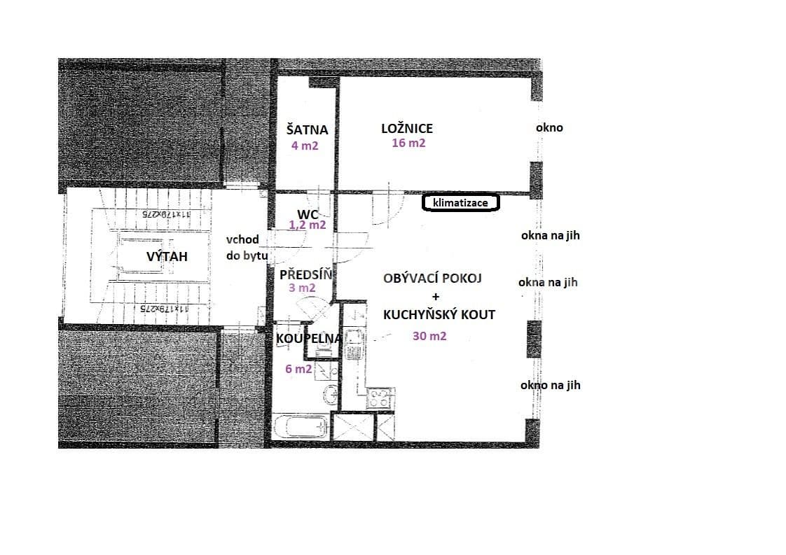 Prenájom bytu 2-izbový 60 m², Místecká, Praha, Praha Prenájom bytu 2-izbový 60 m², Místecká, Praha, Praha