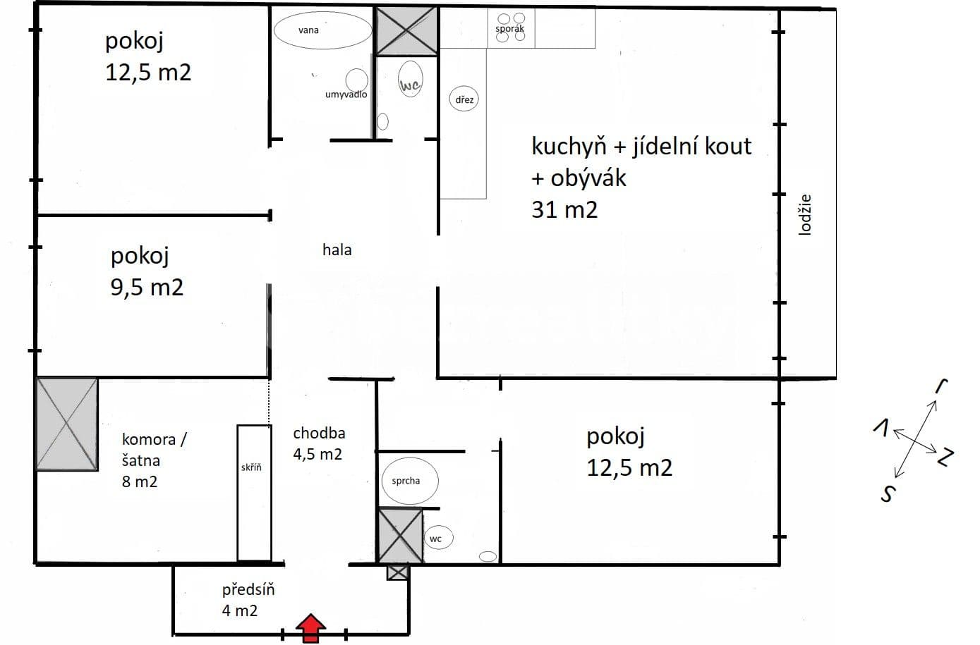 Prenájom bytu 4-izbový 95 m², Doležalova, Praha, Praha Prenájom bytu 4-izbový 95 m², Doležalova, Praha, Praha