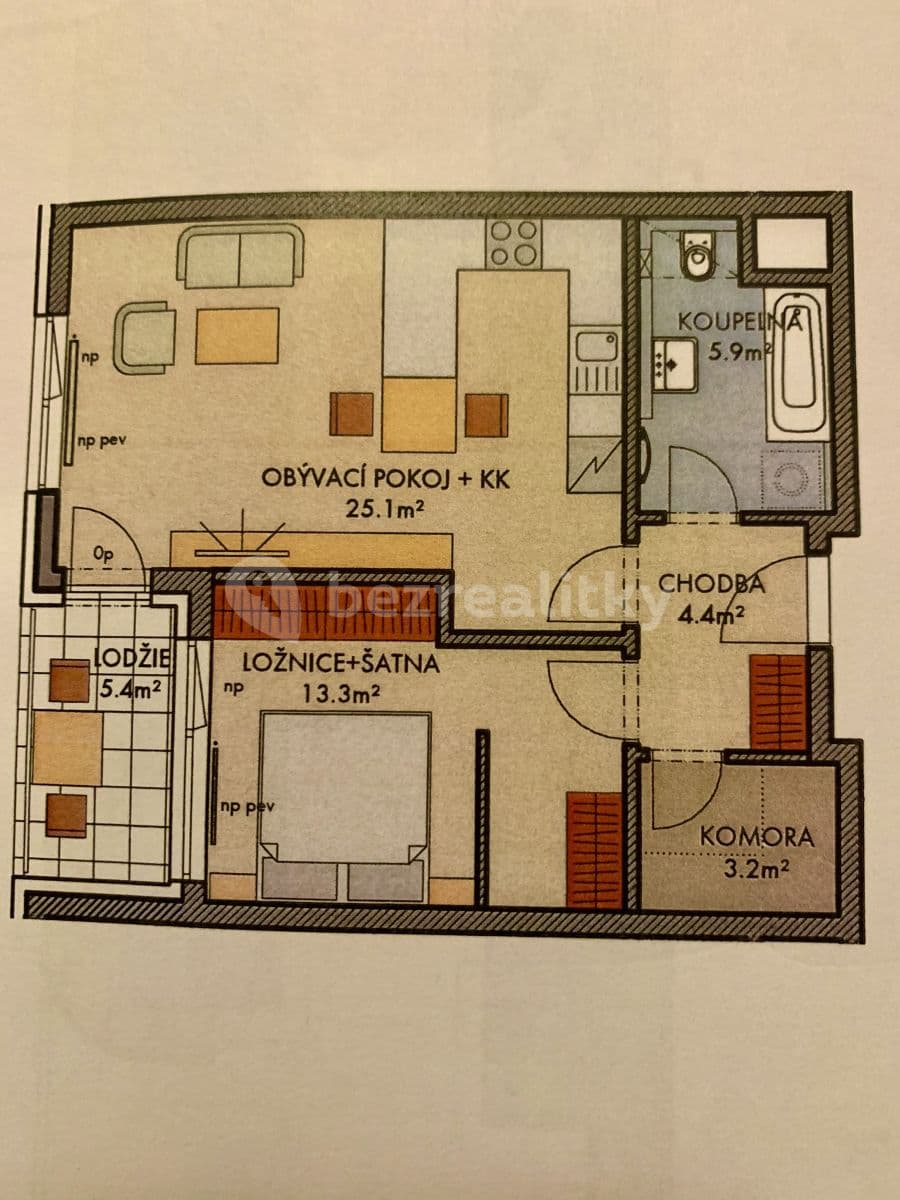 Prenájom bytu 2-izbový 54 m², Drnovská, Praha, Praha Prenájom bytu 2-izbový 54 m², Drnovská, Praha, Praha