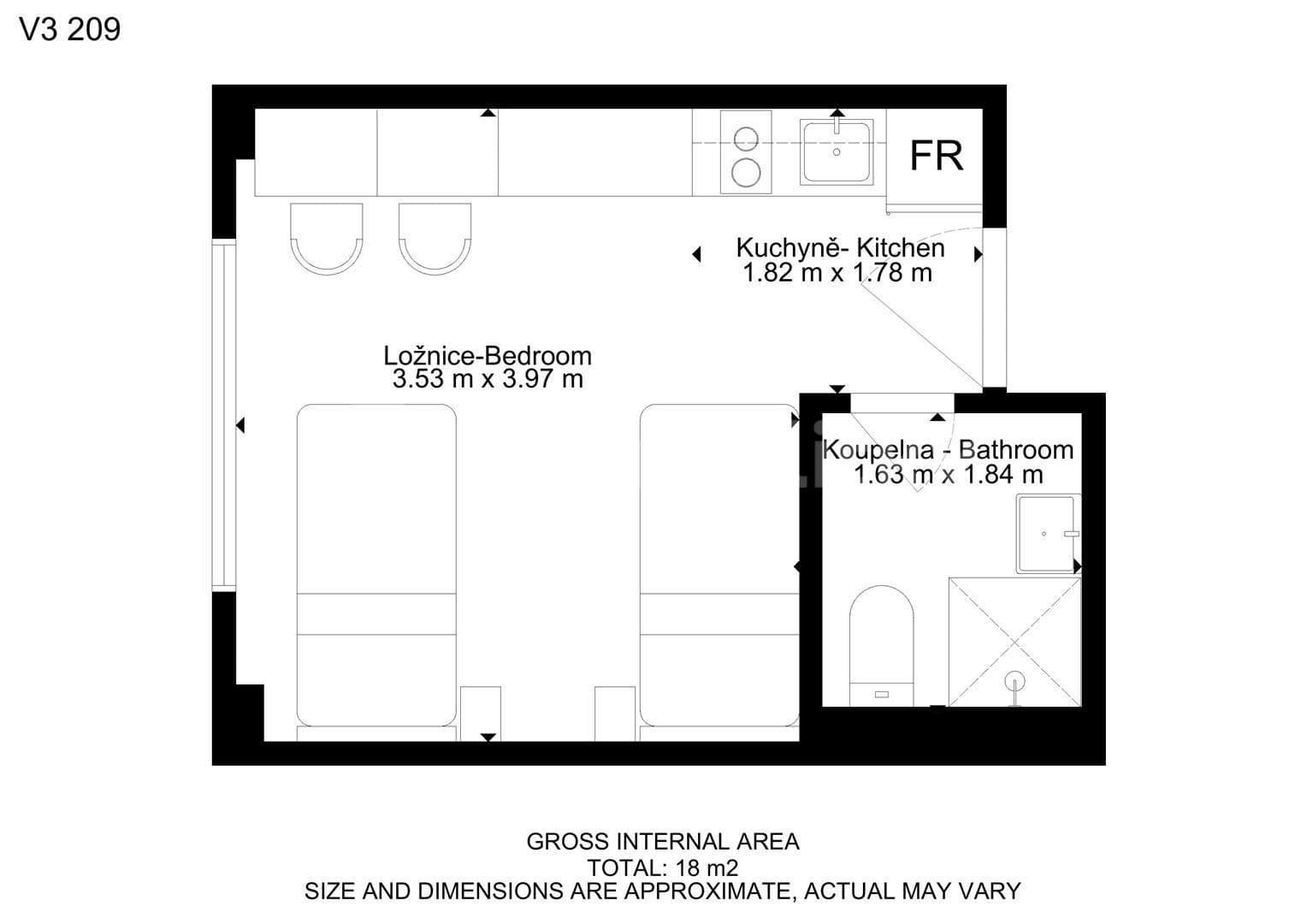Prenájom bytu 1-izbový 17 m², Hybešova, Brno, Jihomoravský kraj Prenájom bytu 1-izbový 17 m², Hybešova, Brno, Jihomoravský kraj