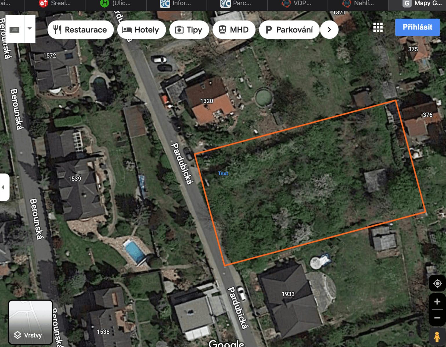 Predaj pozemku 1.792 m², Pardubická, Černošice, Středočeský kraj Predaj pozemku 1.792 m², Pardubická, Černošice, Středočeský kraj