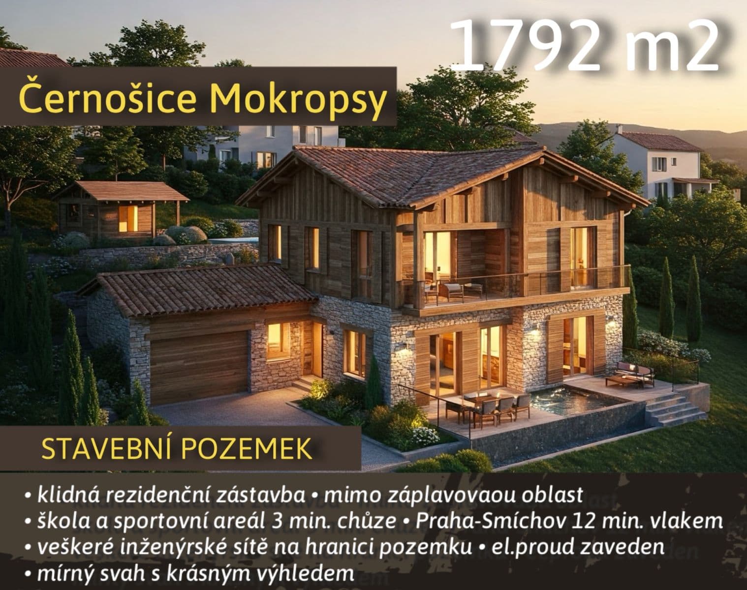 Predaj pozemku 1.792 m², Pardubická, Černošice, Středočeský kraj Predaj pozemku 1.792 m², Pardubická, Černošice, Středočeský kraj