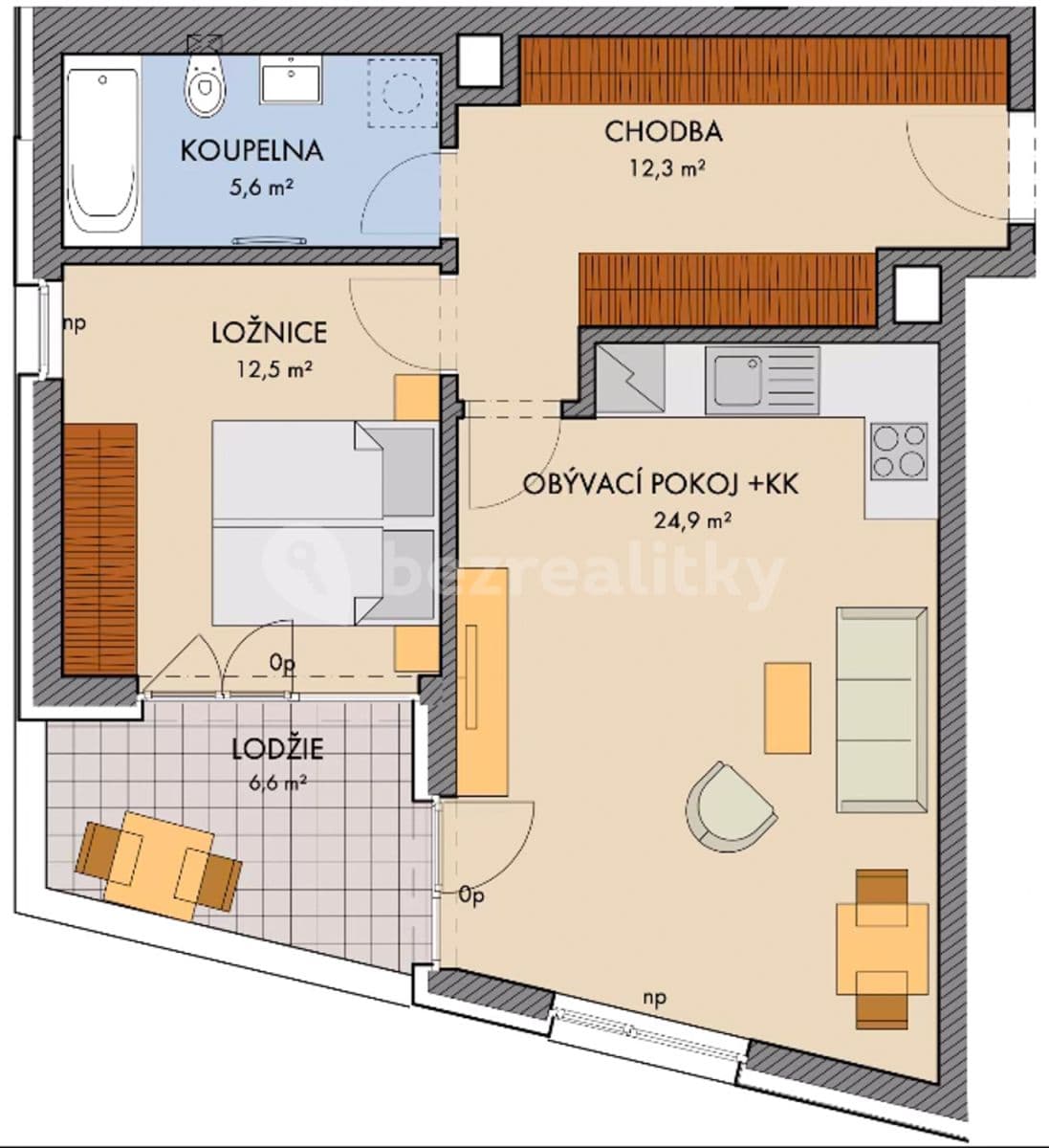 Prenájom bytu 2-izbový 57 m², U Sluncové, Praha, Praha Prenájom bytu 2-izbový 57 m², U Sluncové, Praha, Praha