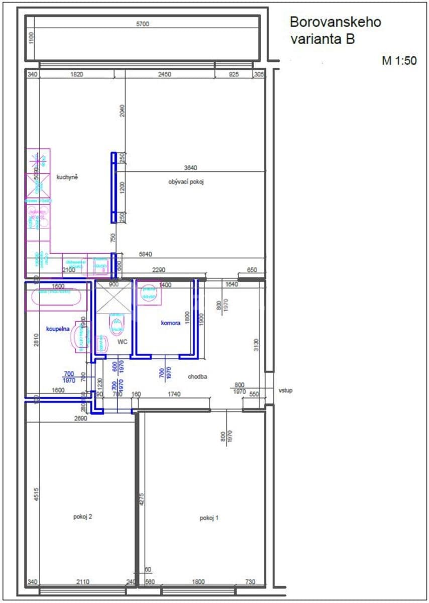Prenájom bytu 3-izbový 79 m², Borovanského, Praha, Praha Prenájom bytu 3-izbový 79 m², Borovanského, Praha, Praha