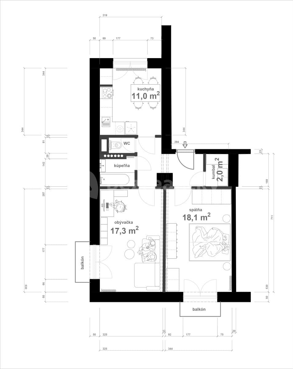 Predaj bytu 2-izbový 60 m², Budovateľská, Ružinov, Bratislavský kraj