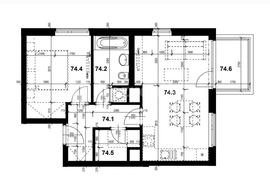 Prenájom bytu 2-izbový 50 m², Jateční, Praha, Praha Prenájom bytu 2-izbový 50 m², Jateční, Praha, Praha