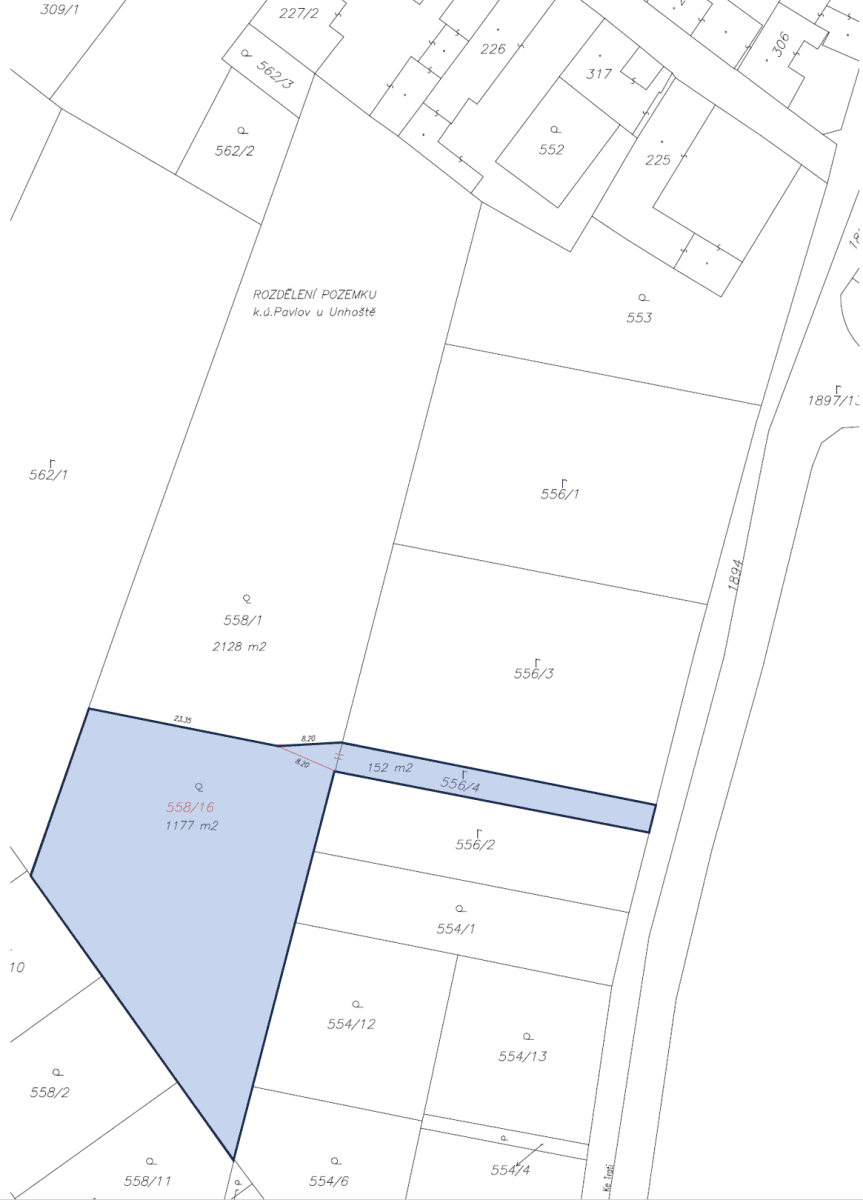 Predaj pozemku 1.165 m², Ke Trati, Pavlov, Středočeský kraj Predaj pozemku 1.165 m², Ke Trati, Pavlov, Středočeský kraj