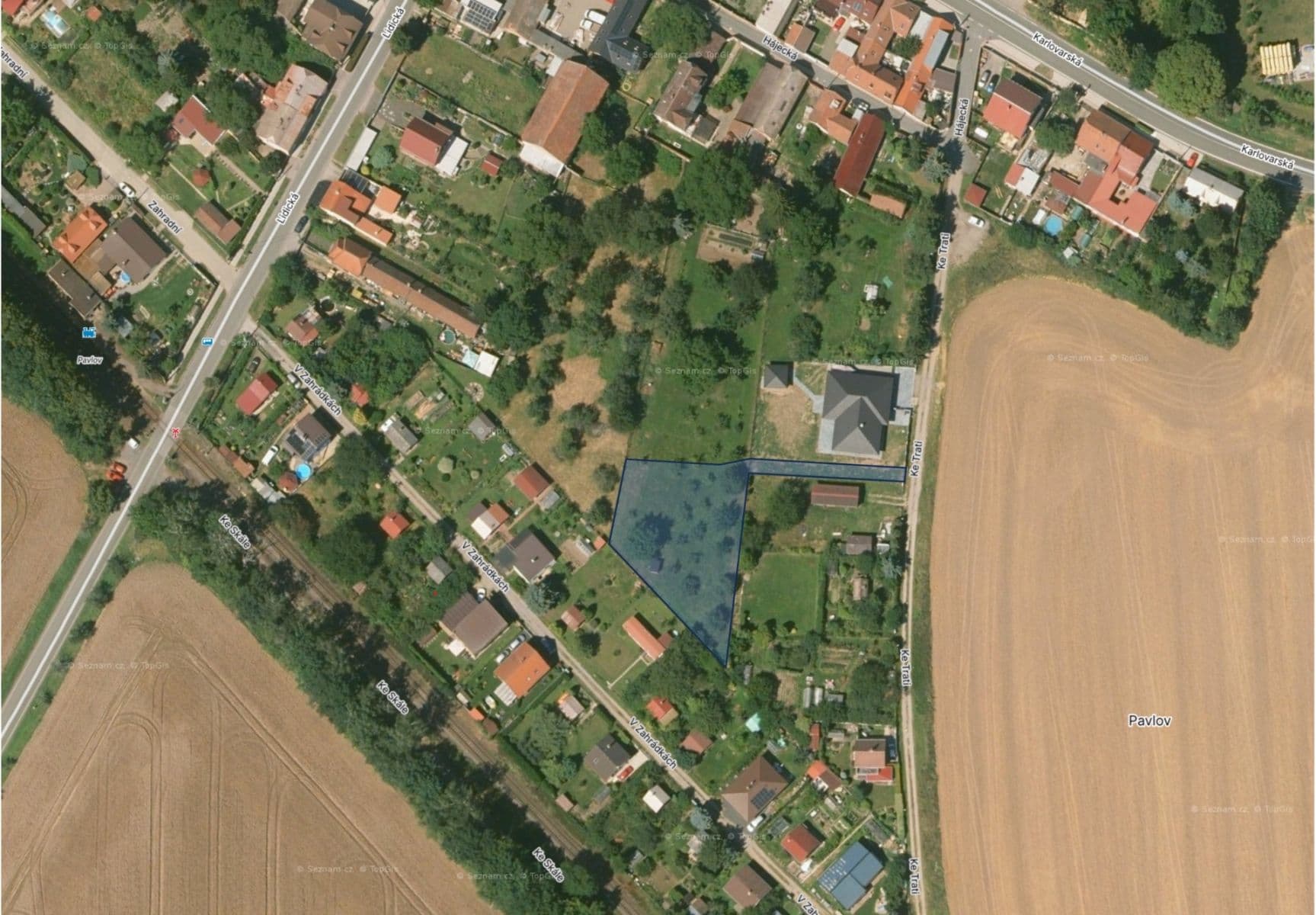 Predaj pozemku 1.165 m², Ke Trati, Pavlov, Středočeský kraj Predaj pozemku 1.165 m², Ke Trati, Pavlov, Středočeský kraj