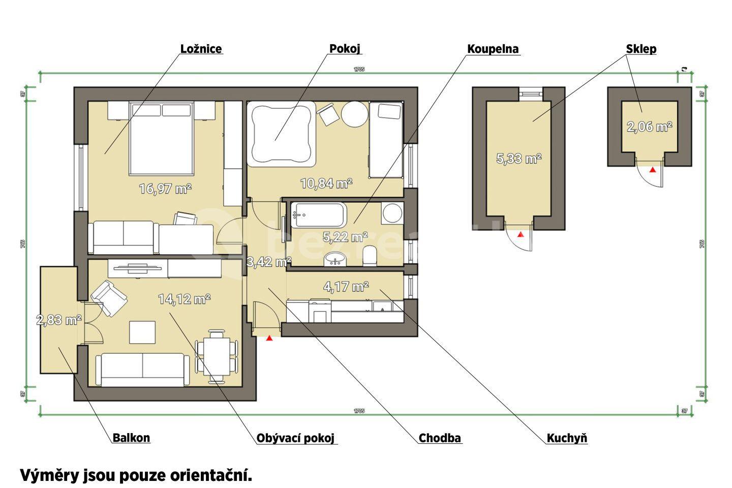 Predaj bytu 3-izbový 55 m², Bratří Čapků, Nejdek, Karlovarský kraj
