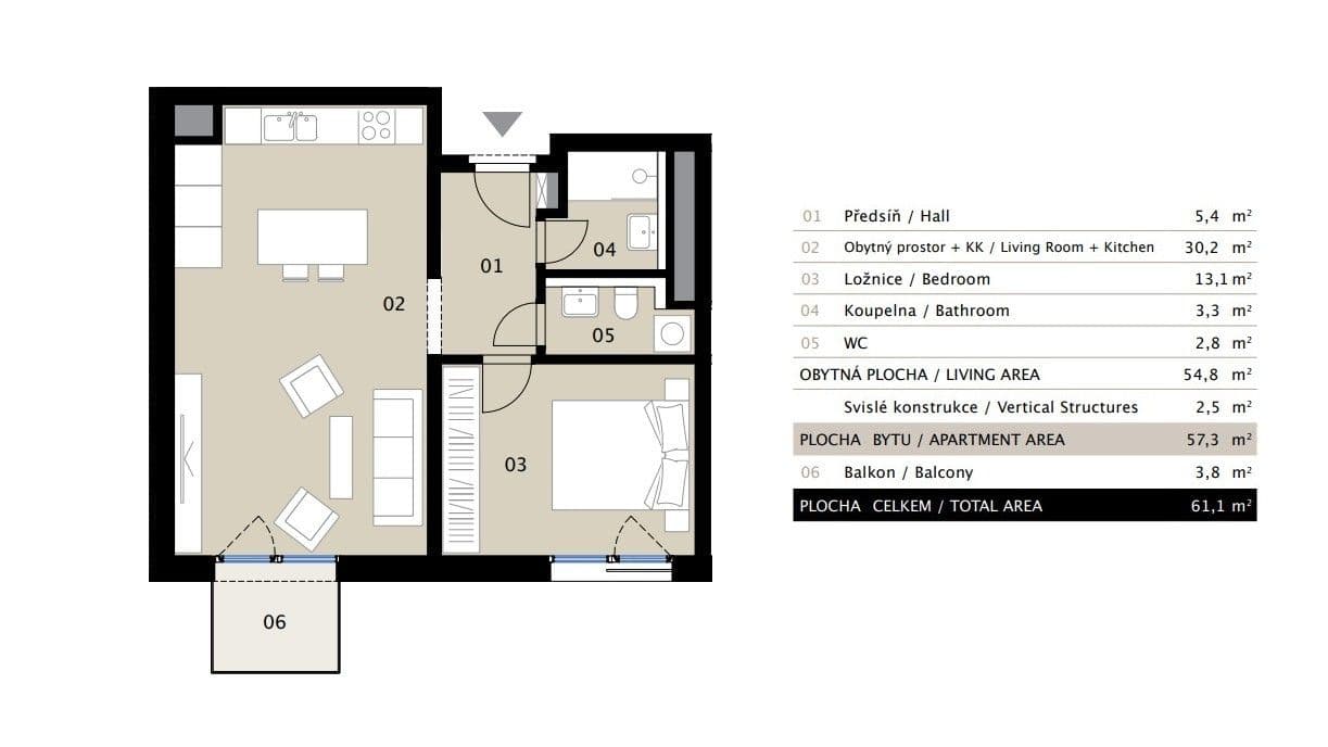 Prenájom bytu 2-izbový 61 m², Křižíkova, Praha, Praha Prenájom bytu 2-izbový 61 m², Křižíkova, Praha, Praha