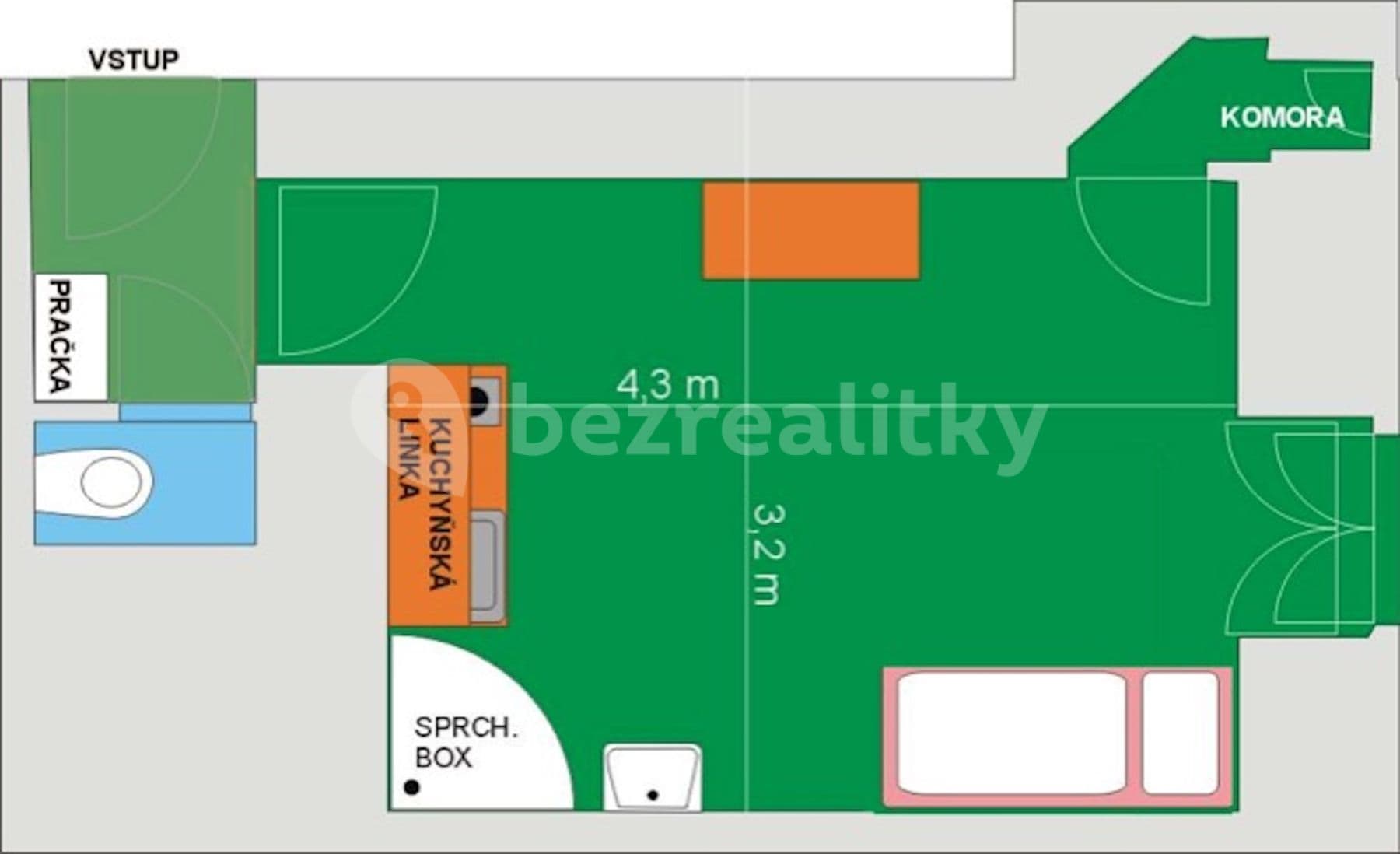 Prenájom bytu 1-izbový 18 m², Magistrů, Praha, Praha Prenájom bytu 1-izbový 18 m², Magistrů, Praha, Praha