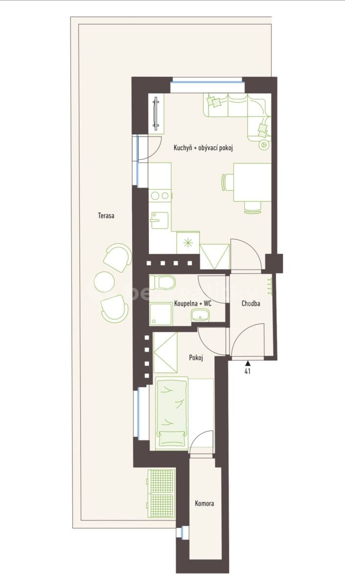 Prenájom bytu 2-izbový 30 m², Družstevní ochoz, Praha, Praha Prenájom bytu 2-izbový 30 m², Družstevní ochoz, Praha, Praha
