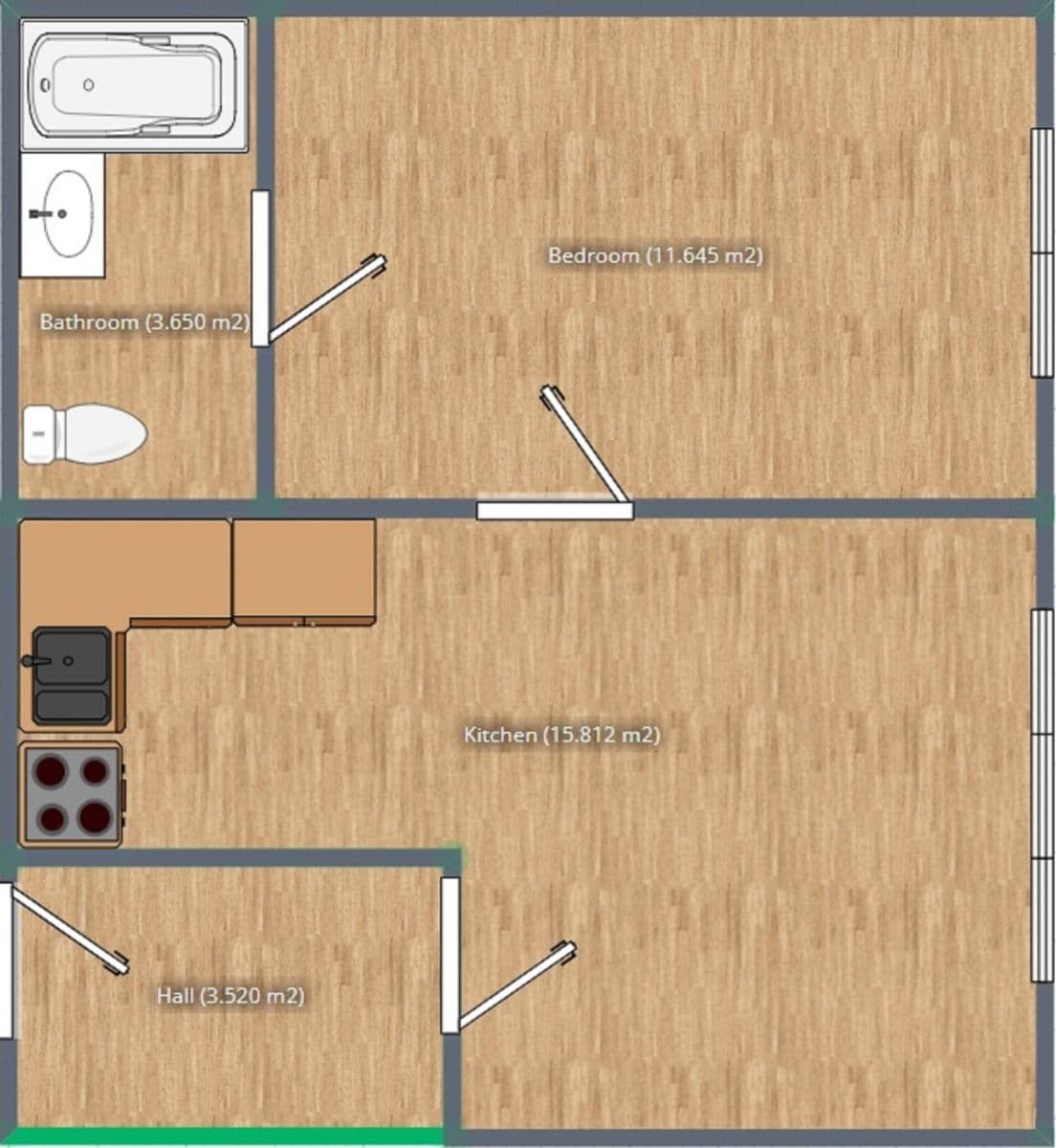 Prenájom bytu 2-izbový 36 m², Sochařská, Praha, Praha Prenájom bytu 2-izbový 36 m², Sochařská, Praha, Praha