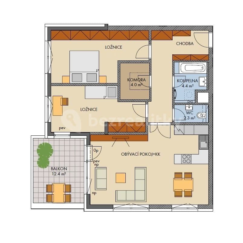 Prenájom bytu 3-izbový 92 m², Kryšpínova, Praha, Praha Prenájom bytu 3-izbový 92 m², Kryšpínova, Praha, Praha