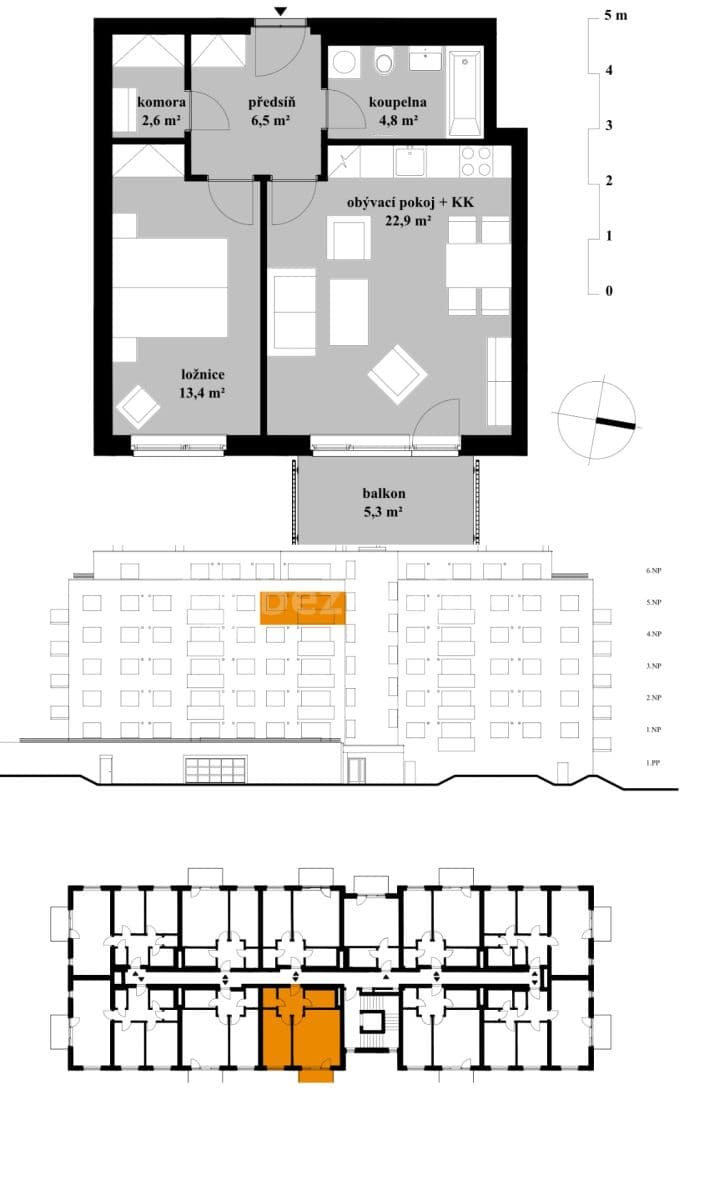 Prenájom bytu 2-izbový 52 m², Sedlářova, Praha, Praha Prenájom bytu 2-izbový 52 m², Sedlářova, Praha, Praha