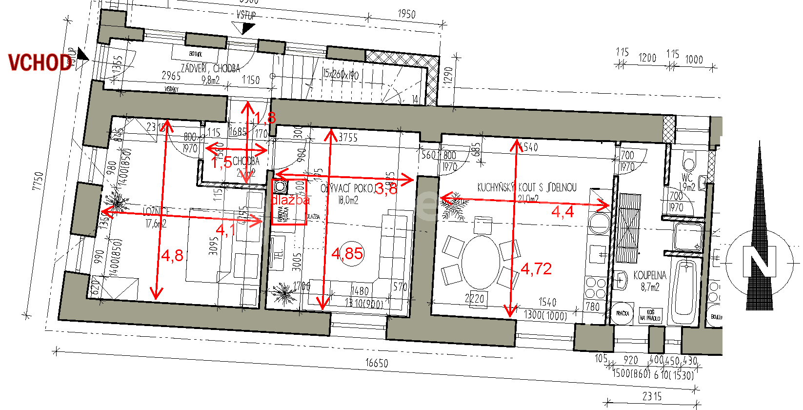Prenájom bytu 3-izbový 74 m², Třebotovice, České Budějovice, Jihočeský kraj Prenájom bytu 3-izbový 74 m², Třebotovice, České Budějovice, Jihočeský kraj