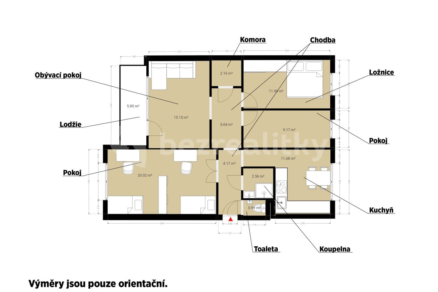 Predaj bytu 4-izbový 88 m², Na Komárově, Kaznějov, Plzeňský kraj