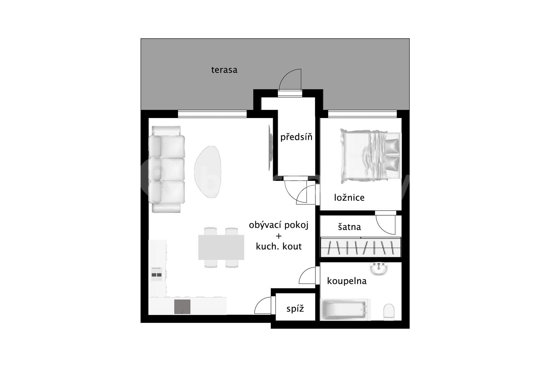 Predaj bytu 2-izbový 58 m², Karlova, Beroun, Středočeský kraj