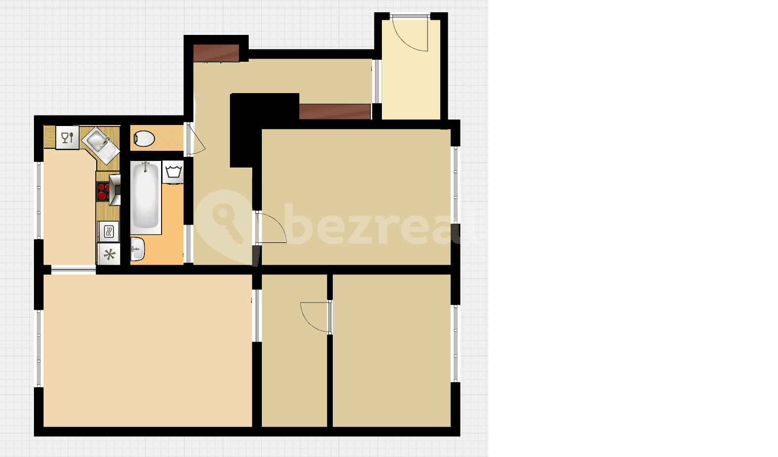 Prenájom bytu 4-izbový 88 m², Osadní, Praha, Praha Prenájom bytu 4-izbový 88 m², Osadní, Praha, Praha