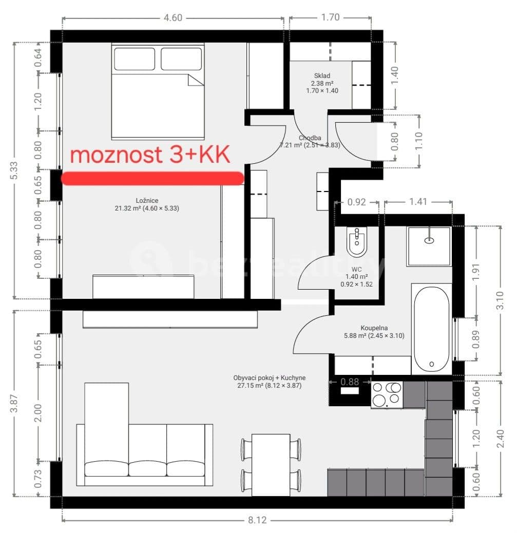 Predaj bytu 2-izbový 78 m², Hornoměcholupská, Praha, Praha