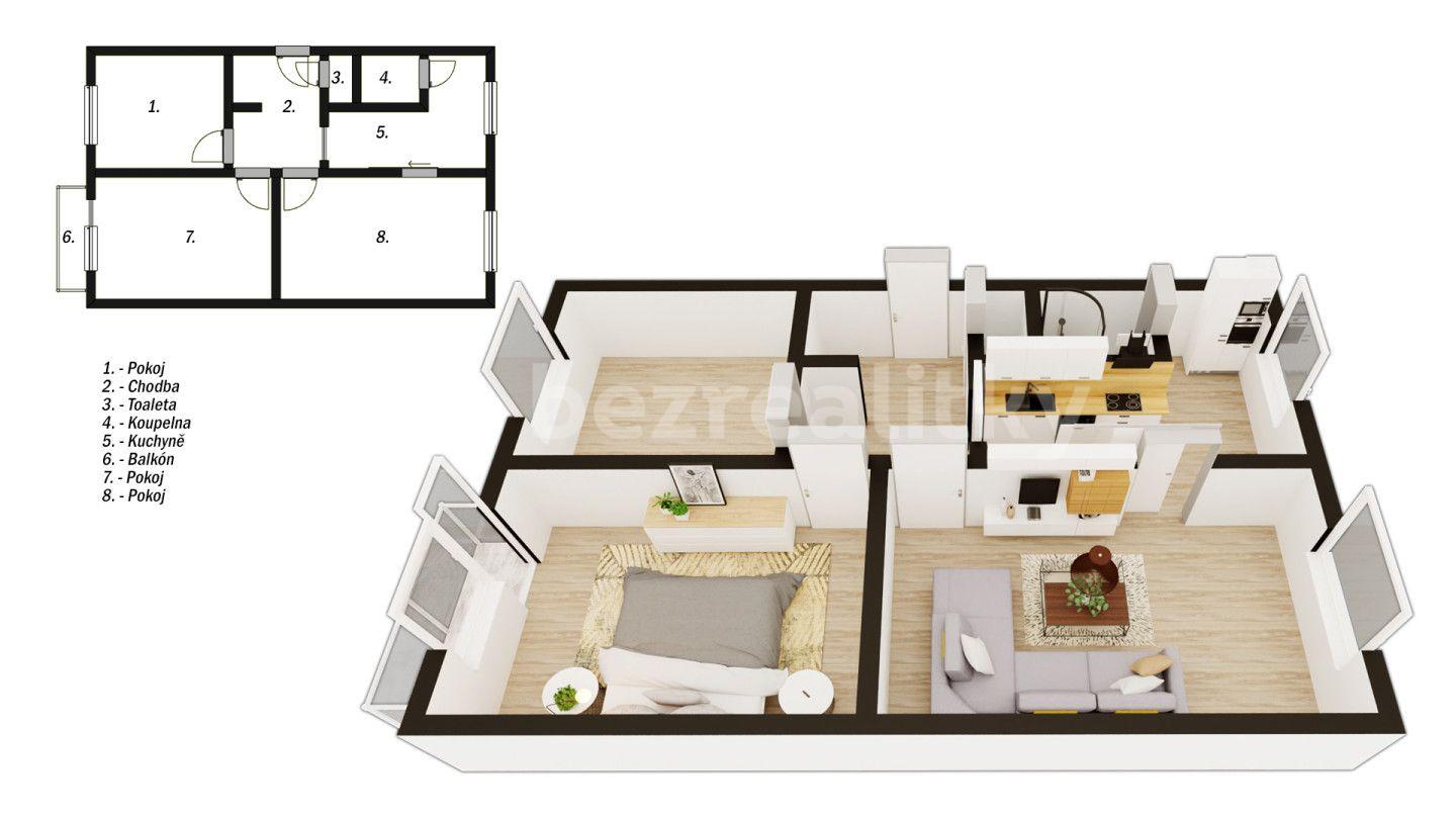 Predaj bytu 3-izbový 74 m², Louky, Uherské Hradiště, Zlínský kraj