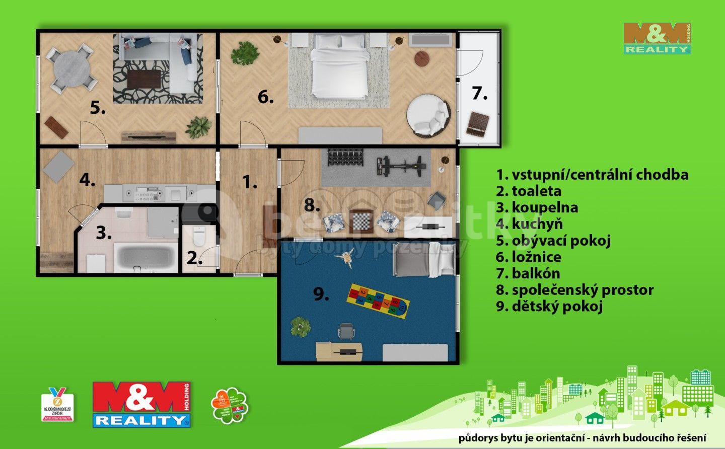 Predaj bytu 4-izbový 79 m², Družstevní, Týniště nad Orlicí, Královéhradecký kraj