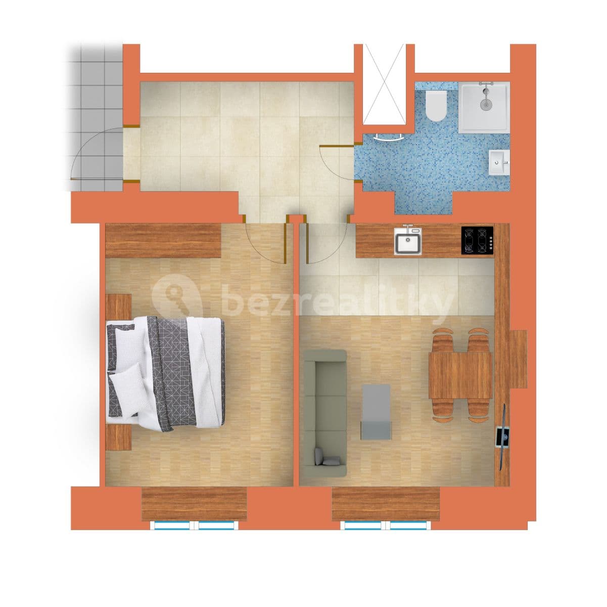 Prenájom bytu 2-izbový 47 m², Šlikova, Praha, Praha Prenájom bytu 2-izbový 47 m², Šlikova, Praha, Praha