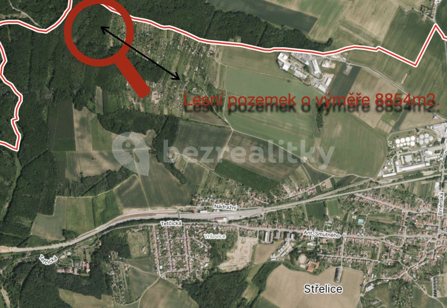 Predaj pozemku 8.854 m², Střelice, Jihomoravský kraj