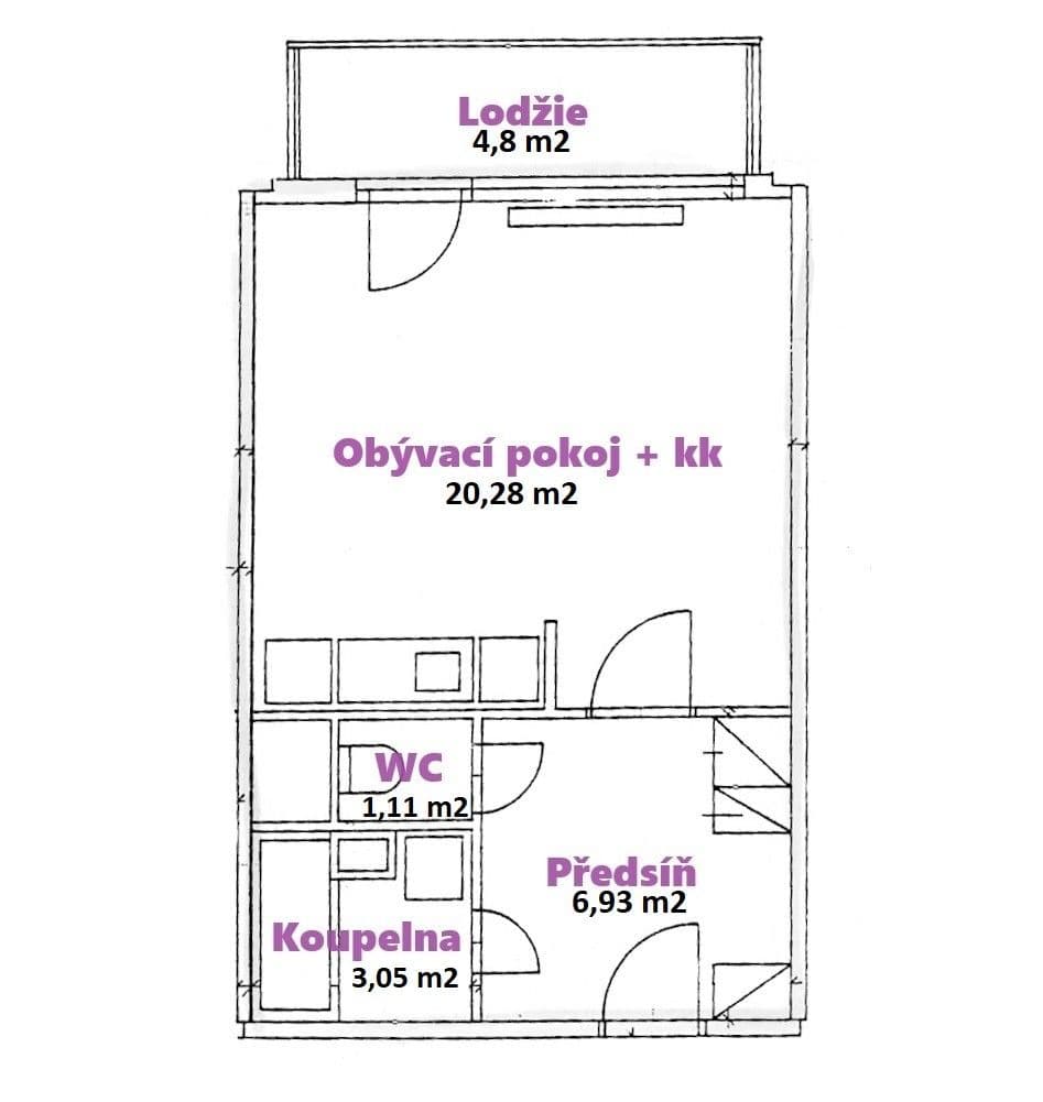 Predaj bytu 1-izbový 36 m², Oblá, Brno, Jihomoravský kraj