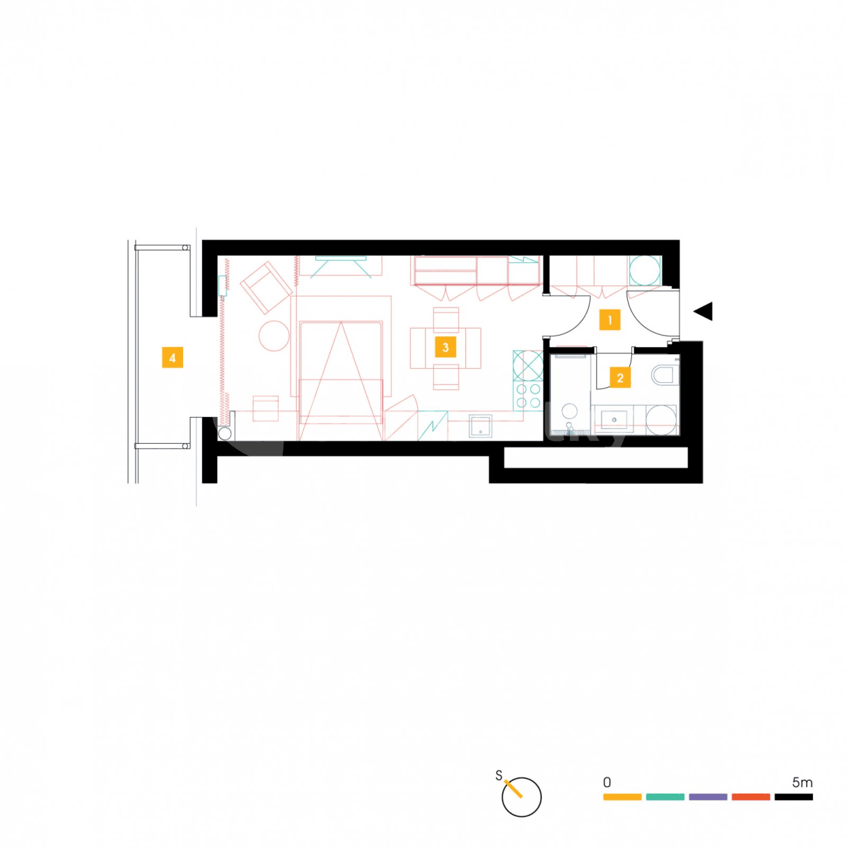 Prenájom bytu 1-izbový 34 m², Mukařovského, Praha, Praha Prenájom bytu 1-izbový 34 m², Mukařovského, Praha, Praha
