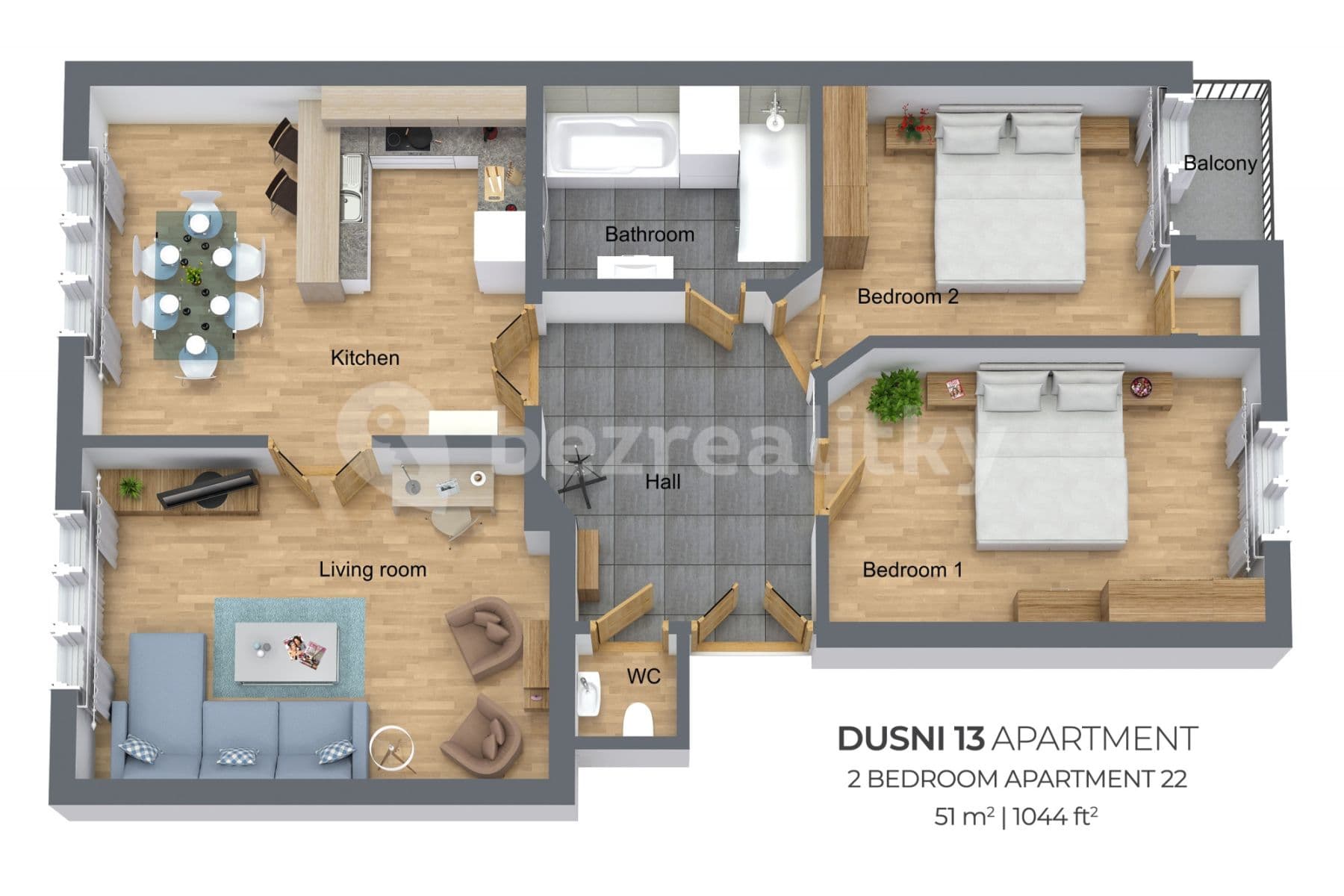 Prenájom bytu 3-izbový 97 m², Dušní, Praha, Praha