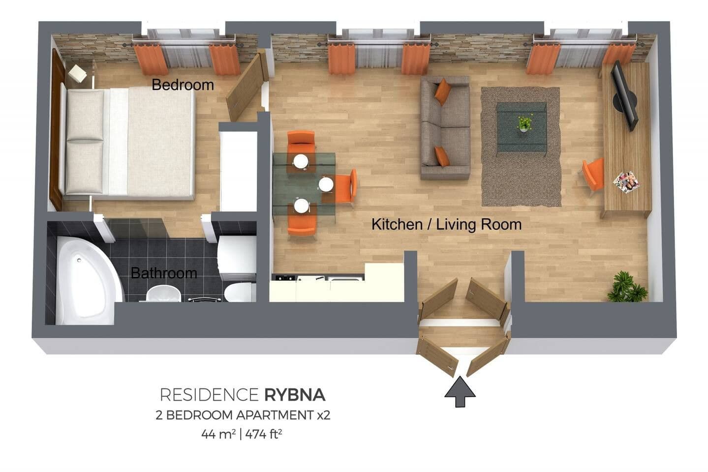 Prenájom bytu 44 m², Rybná, Praha, Praha Prenájom bytu 44 m², Rybná, Praha, Praha